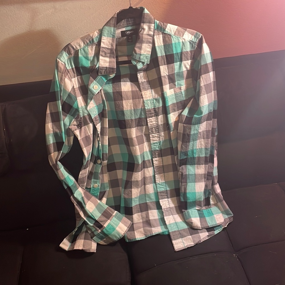 Urban Pipeline Men’s Plaid Button-Front Shirt (Small)